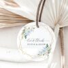 Blue Flowers and Gold Confetti Favor Tags, Wedding Gift Tags, Printable File, Edit Yourself, SH136