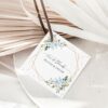 Blue Flowers and Gold Confetti Favor Tags, Wedding Gift Tags, Printable File, Edit Yourself, SH136