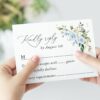 Blue Flowers and Gold Confetti Wedding Invitation Suite, Wedding Stationery, Printable File, Edit Yourself, SH136