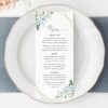 Blue Flowers and Gold Confetti Wedding Menu, Wedding Stationery, Printable File, Edit Yourself, SH136 Blue Flowers and Gold Confetti Wedding Menu, Wedding Stationery, Printable File, Edit Yourself, SH136