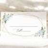 Blue Flowers and Gold Confetti Place Card, Wedding Stationery, Printable File, Edit Yourself, SH136 Blue Flowers and Gold Confetti Place Card, Wedding Stationery, Printable File, Edit Yourself, SH136