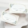 Blue Flowers and Gold Confetti Place Card, Wedding Stationery, Printable File, Edit Yourself, SH136