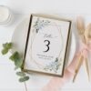 Blue Flowers and Gold Confetti Table Number Sign, Wedding Sign, Printable File, Edit Yourself, SH136