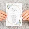 Blue Flowers and Gold Confetti Wedding Program, Wedding Stationery, Printable File, Edit Yourself, SH136 Blue Flowers and Gold Confetti Wedding Program, Wedding Stationery, Printable File, Edit Yourself, SH136