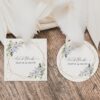 Purple Flowers and Gold Confetti Favor Tags, Wedding Gift Tags, Printable File, Edit Yourself, SH137