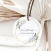 Purple Flowers and Gold Confetti Favor Tags, Wedding Gift Tags, Printable File, Edit Yourself, SH137