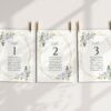 Purple Flowers and Gold Confetti Seating Cards, Wedding Stationery, Printable File, Edit Yourself, SH137