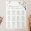 Purple Flowers and Gold Confetti Seating Chart, Wedding Sign, Printable File, Edit Yourself, SH137 Purple Flowers and Gold Confetti Seating Chart, Wedding Sign, Printable File, Edit Yourself, SH137