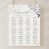 Purple Flowers and Gold Confetti Seating Chart, Wedding Sign, Printable File, Edit Yourself, SH137 Purple Flowers and Gold Confetti Seating Chart, Wedding Sign, Printable File, Edit Yourself, SH137