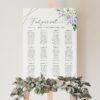 Purple Flowers and Gold Confetti Seating Chart, Wedding Sign, Printable File, Edit Yourself, SH137