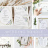 Purple Flowers and Gold Confetti Wedding Bundle, Printable File, Edit Yourself, SH137