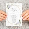 Purple Flowers and Gold Confetti Wedding Program, Wedding Stationery, Printable File, Edit Yourself, SH137