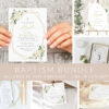 White Flowers Baptism Mini Bundle, Printable File, Edit Yourself, SH138
