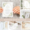 White Flowers Baptism Mini Bundle, Printable File, Edit Yourself, SH138