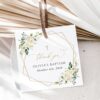 White Flowers Baptism Favor Tags, Gift Tags, Printable File, Edit Yourself, SH138