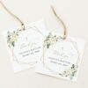 White Flowers Baptism Favor Tags, Gift Tags, Printable File, Edit Yourself, SH138