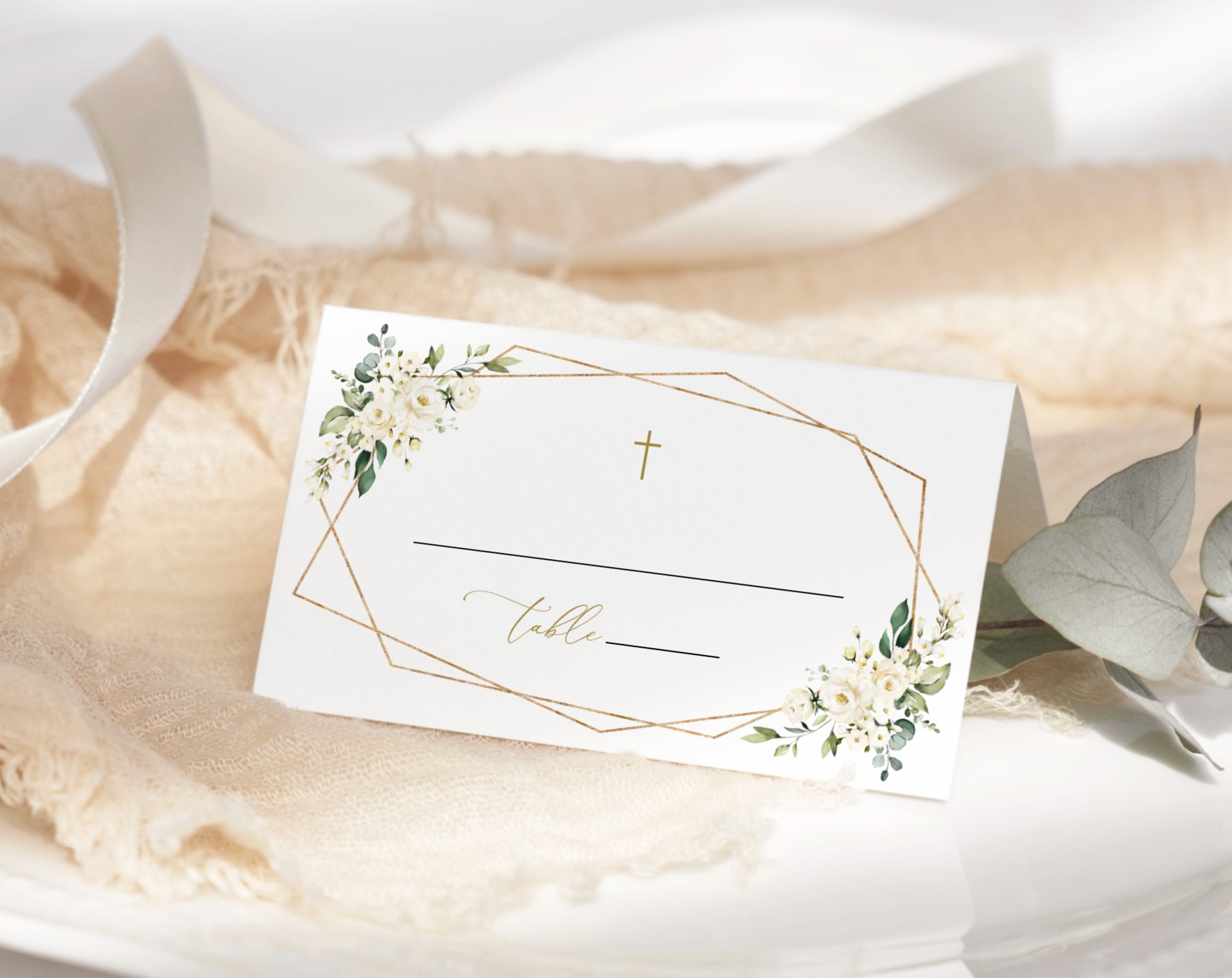 White Flowers Place Card, Baptism, First Holy Communion, Printable File, Edit Yourself, SH138 SH139 SH140 SH141 White Flowers Place Card, Baptism, First Holy Communion, Printable File, Edit Yourself, SH138 SH139 SH140 SH141
