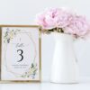 White Flowers Table Number Sign, Baptism Sign, Printable File, Edit Yourself, SH138