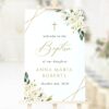 White Flowers Welcome Sign, Baptism Sign, Printable File, Edit Yourself, SH138