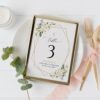 White Flowers Table Number Sign, First Holy Communion Sign, Printable File, Edit Yourself, SH139