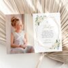 White Flowers First Holy Communion Thank You Card, Printable File, Edit Yourself, SH139