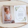 White Flowers First Holy Communion Thank You Card, Printable File, Edit Yourself, SH139