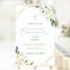 White Flowers Welcome Sign, First Holy Communion Sign, Printable File, Edit Yourself, SH139