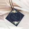 Navy and White Flowers Baptism Favor Tags, Gift Tags, Printable File, Edit Yourself, SH140