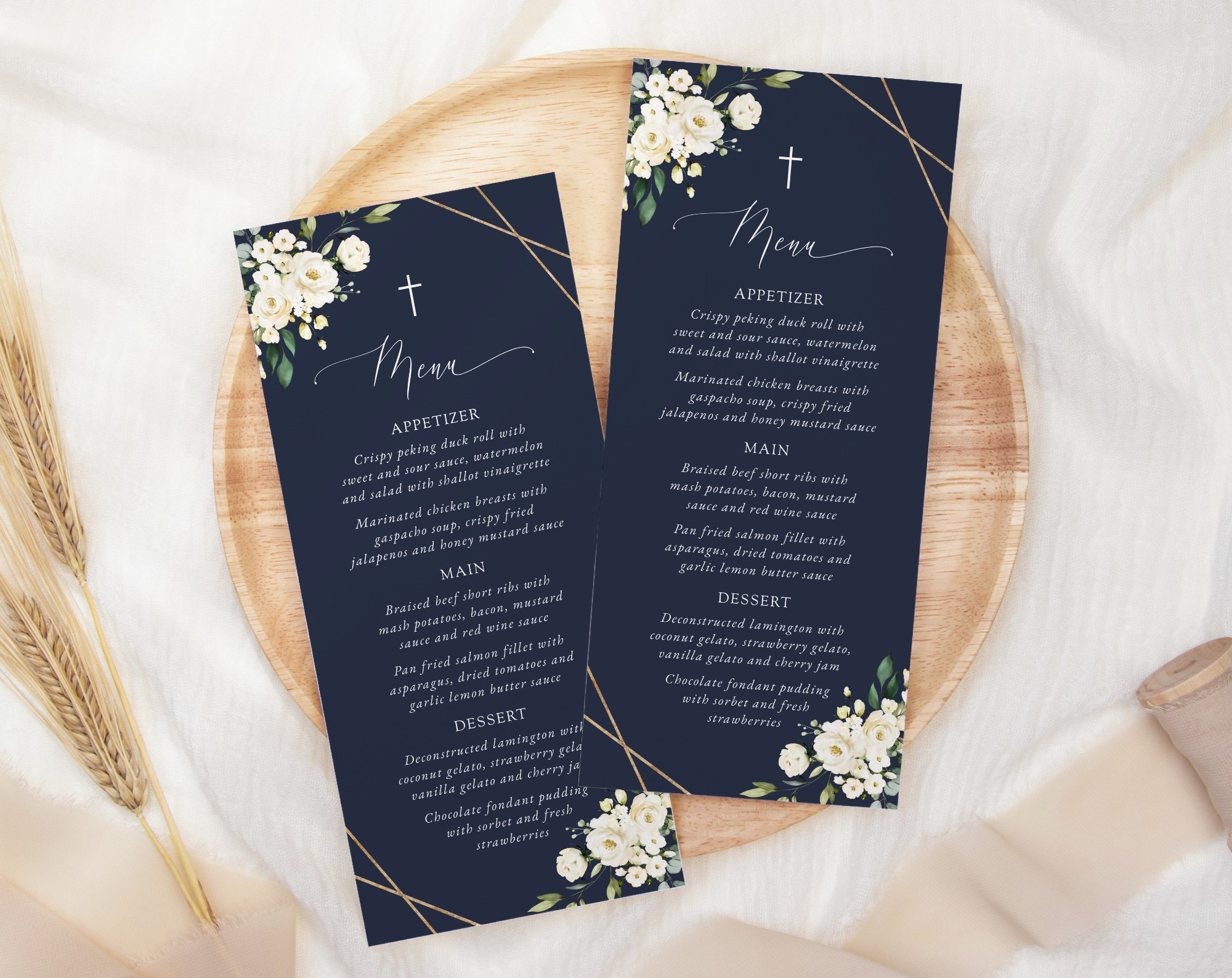 Navy and White Flowers Menu, Baptism, First Holy Communion, Printable File, Edit Yourself, SH140 SH141 Navy and White Flowers Menu, Baptism, First Holy Communion, Printable File, Edit Yourself, SH140 SH141