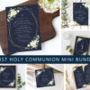 Navy and White Flowers First Holy Communion Mini Bundle, Printable File, Edit Yourself, SH141 Navy and White Flowers First Holy Communion Mini Bundle, Printable File, Edit Yourself, SH141