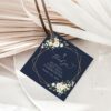 Navy and White Flowers First Holy Communion Favor Tags, Gift Tags, Printable File, Edit Yourself, SH141