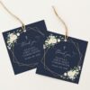 Navy and White Flowers First Holy Communion Favor Tags, Gift Tags, Printable File, Edit Yourself, SH141