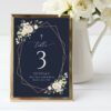 Navy and White Flowers Table Number Sign, First Holy Communion Sign, Printable File, Edit Yourself, SH141
