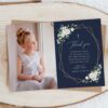 Navy and White Flowers First Holy Communion Thank You Card, Printable File, Edit Yourself, SH141 Navy and White Flowers First Holy Communion Thank You Card, Printable File, Edit Yourself, SH141