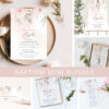 Blush Pink Flowers Baptism Mini Bundle, Printable File, Edit Yourself, SH142