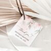 Blush Pink Flowers Baptism Favor Tags, Gift Tags, Printable File, Edit Yourself, SH142