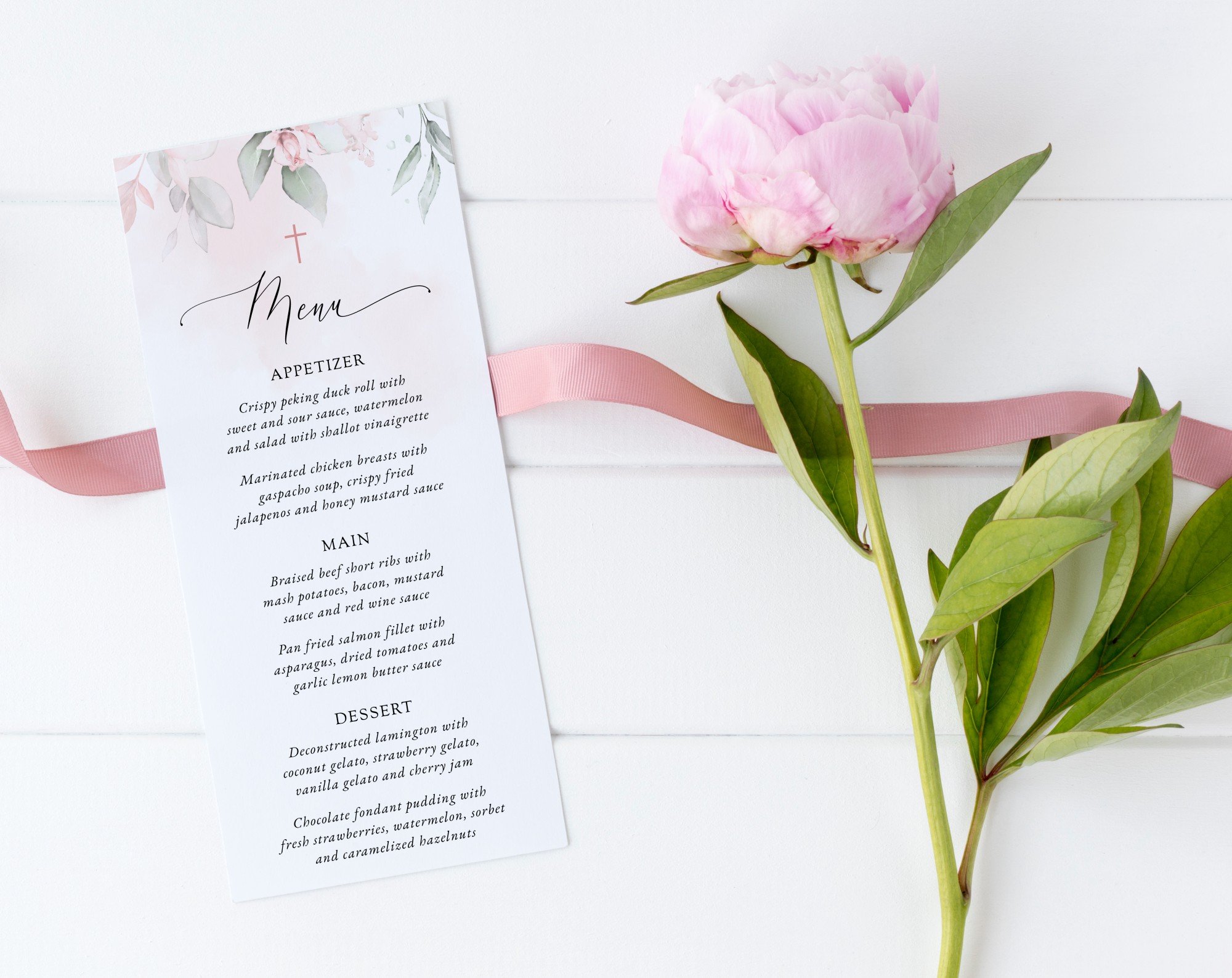 Blush Pink Flowers Menu, Baptism, First Holy Communion, Printable File, Edit Yourself, SH142 SH143 Blush Pink Flowers Menu, Baptism, First Holy Communion, Printable File, Edit Yourself, SH142 SH143