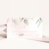 Blush Pink Flowers Place Card, Baptism, First Holy Communion, Printable File, Edit Yourself, SH142 SH143