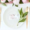 Blush Pink Flowers Place Card, Baptism, First Holy Communion, Printable File, Edit Yourself, SH142 SH143