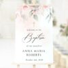 Blush Pink Flowers Welcome Sign, Baptism Sign, Printable File, Edit Yourself, SH142