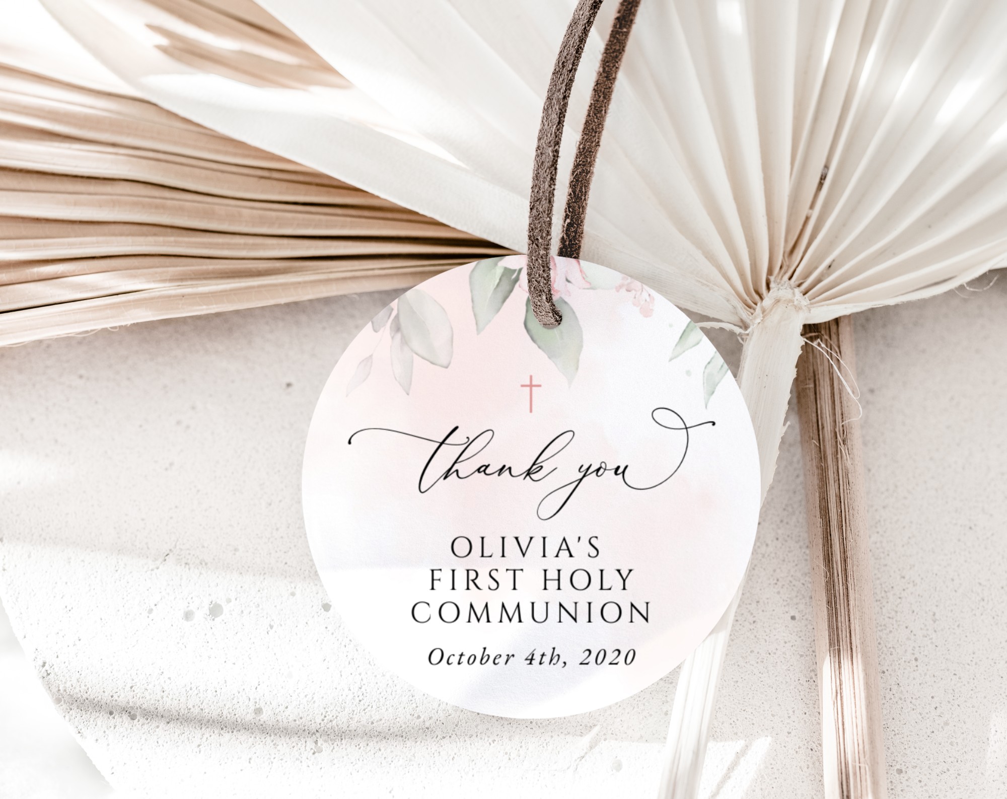 Blush Pink Flowers First Holy Communion Favor Tags, Printable File, Edit Yourself, SH143 Blush Pink Flowers First Holy Communion Favor Tags, Printable File, Edit Yourself, SH143
