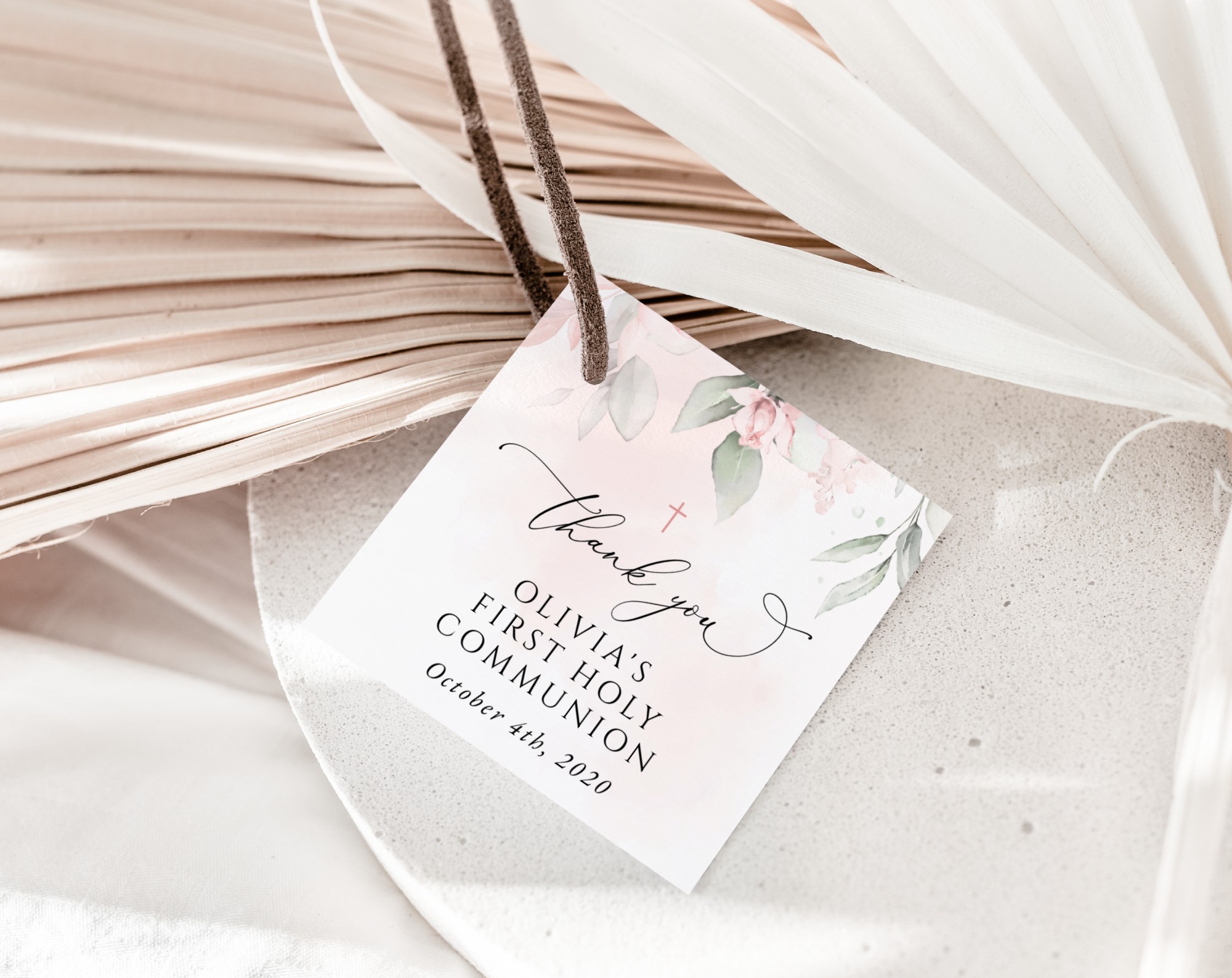 Blush Pink Flowers First Holy Communion Favor Tags, Printable File, Edit Yourself, SH143 Blush Pink Flowers First Holy Communion Favor Tags, Printable File, Edit Yourself, SH143