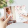 Blush Pink Flowers First Holy Communion Thank You Card, Printable File, Edit Yourself, SH143