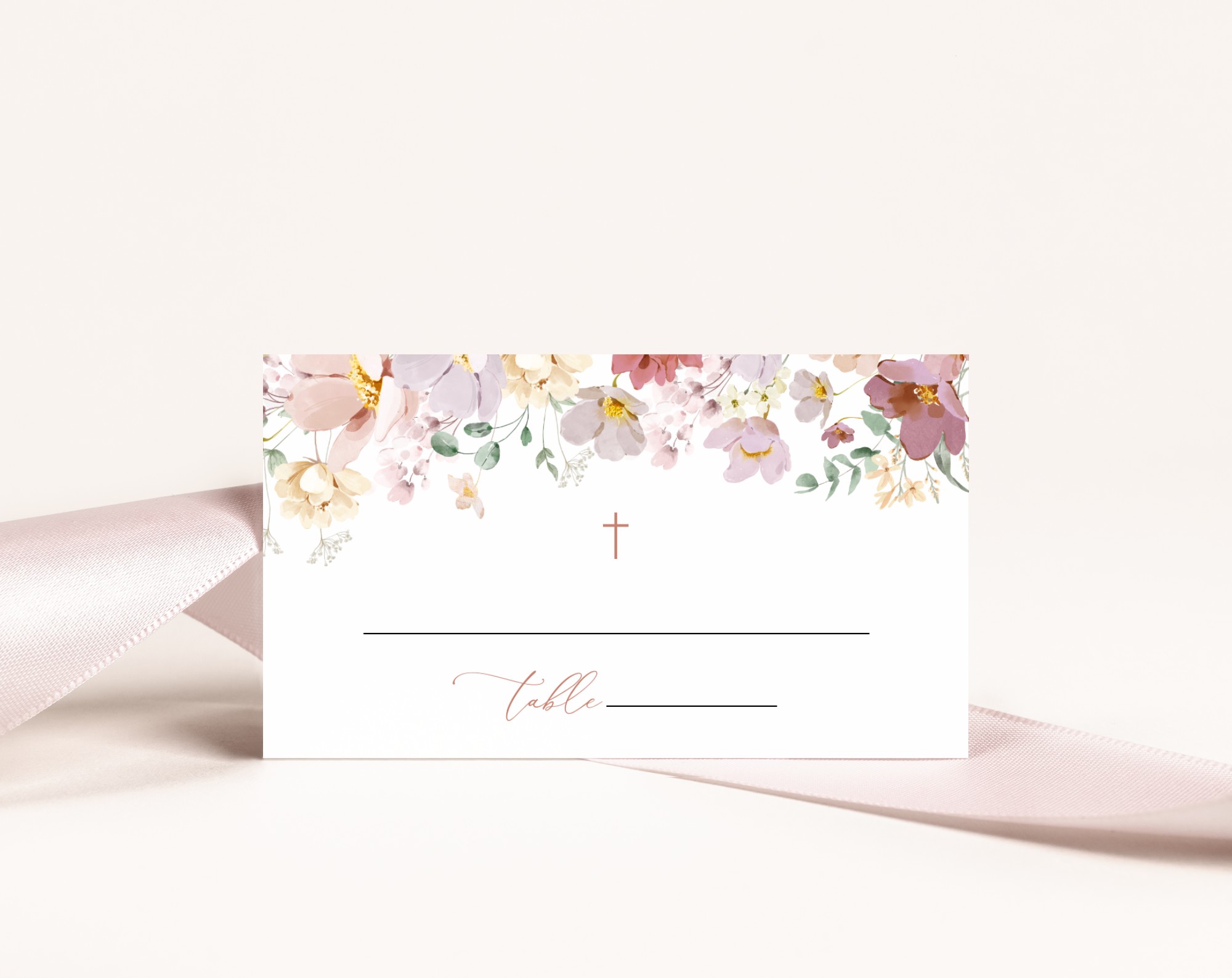 Colorful Flowers Place Card, Baptism, First Holy Communion, Printable File, Edit Yourself, SH144 SH145 Colorful Flowers Place Card, Baptism, First Holy Communion, Printable File, Edit Yourself, SH144 SH145