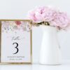 Colorful Flowers Table Number Sign, Baptism Sign, Printable File, Edit Yourself, SH144
