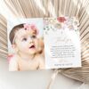 Colorful Flowers Baptism Thank You Card, Baptism Stationery, Printable File, Edit Yourself, SH144