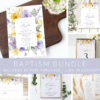 Purple and Yellow Flowers Baptism Mini Bundle, Printable File, Edit Yourself, SH146