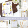 Purple and Yellow Flowers Baptism Mini Bundle, Printable File, Edit Yourself, SH146