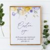 Purple and Yellow Flowers Custom Sign, Baptism, First Holy Communion, Printable File, Edit Yourself, SH146 SH147