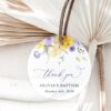 Purple and Yellow Flowers Baptism Favor Tags, Gift Tags, Printable File, Edit Yourself, SH146 Purple and Yellow Flowers Baptism Favor Tags, Gift Tags, Printable File, Edit Yourself, SH146